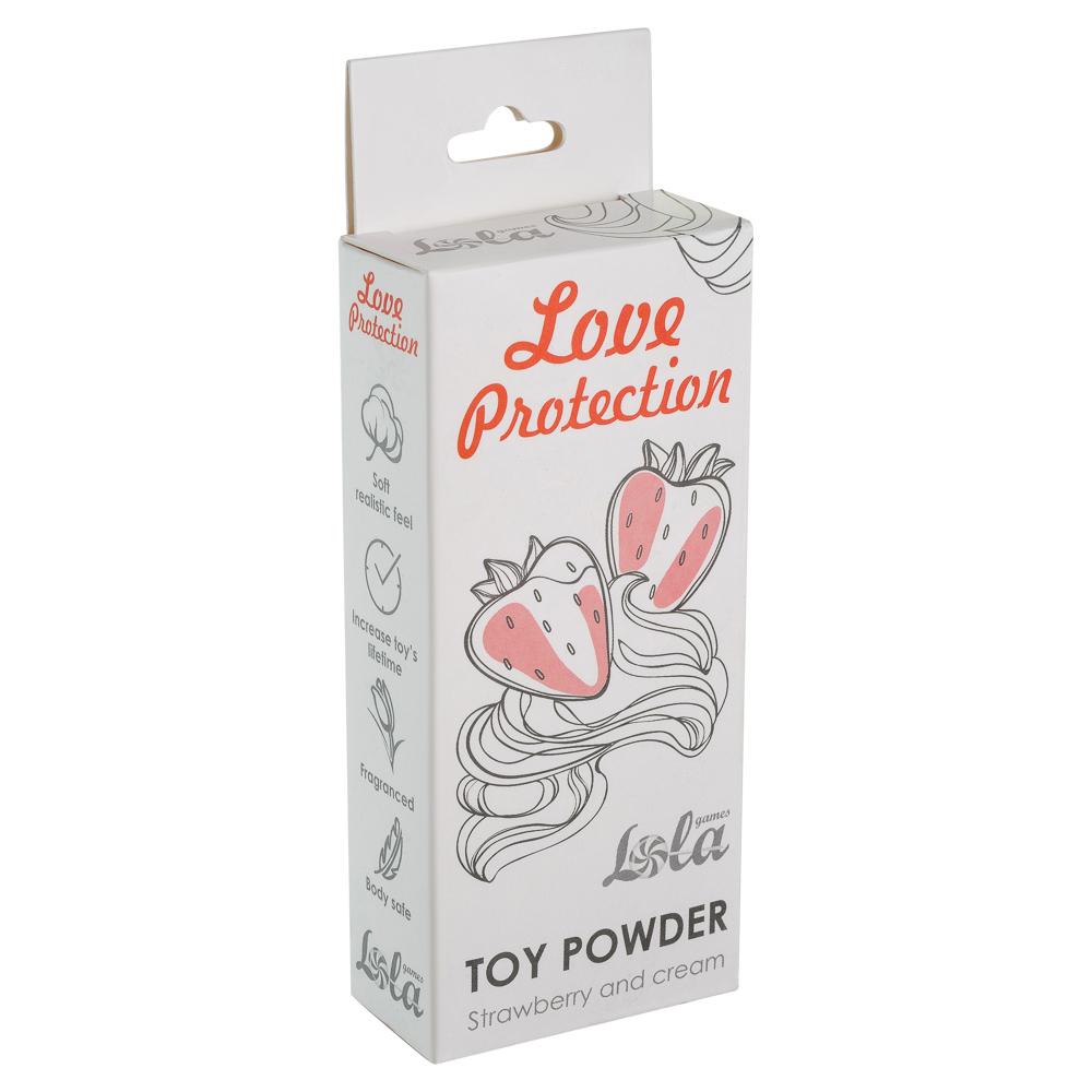 Пудра для игрушек ароматизированная Love Protection Клубника со сливками 15гр 1820-00Lola