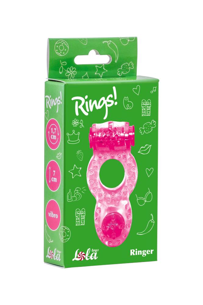 Эрекционное кольцо с вибрацией Rings Ringer pink 0114-73Lola
