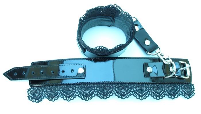 Изысканные наручники с кружевом Black BDSM Light 810005ars