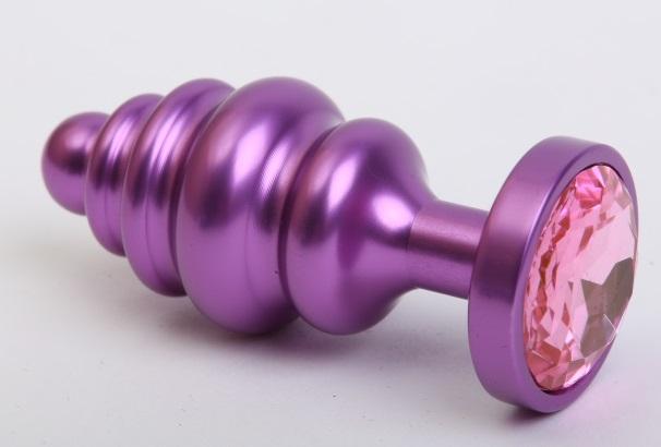Пробка металл 7,3х2,9см фигурная фиолетовая розовый страз 47429-MM