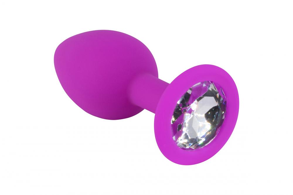 Фиолетовая силиконовая пробка с прозрачным кристаллом S 3308-01